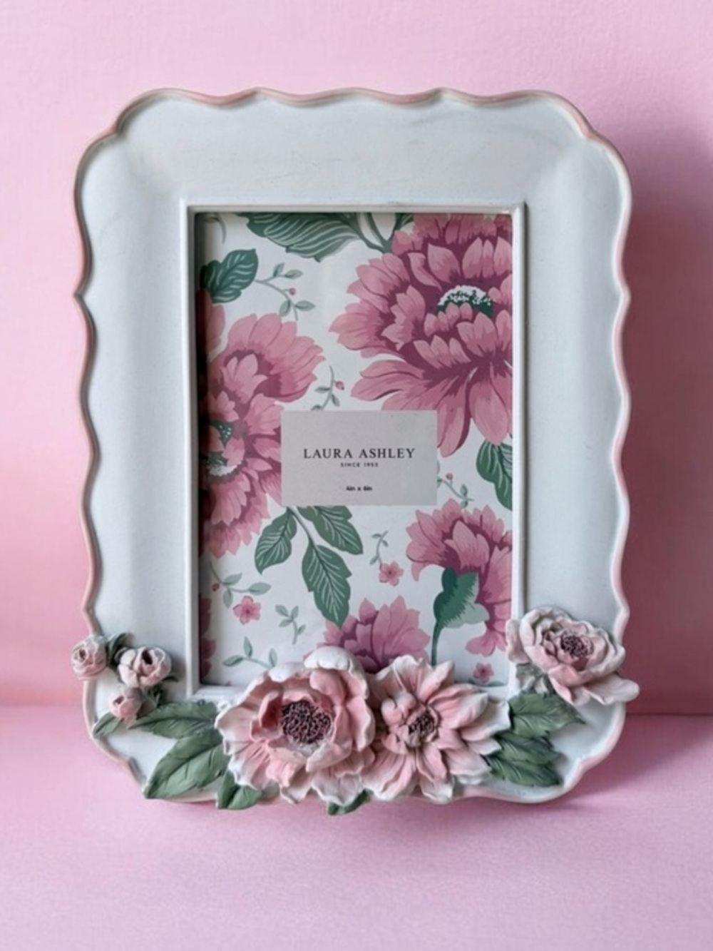 Laura Ashley Pink and White 3 D Floral Frame